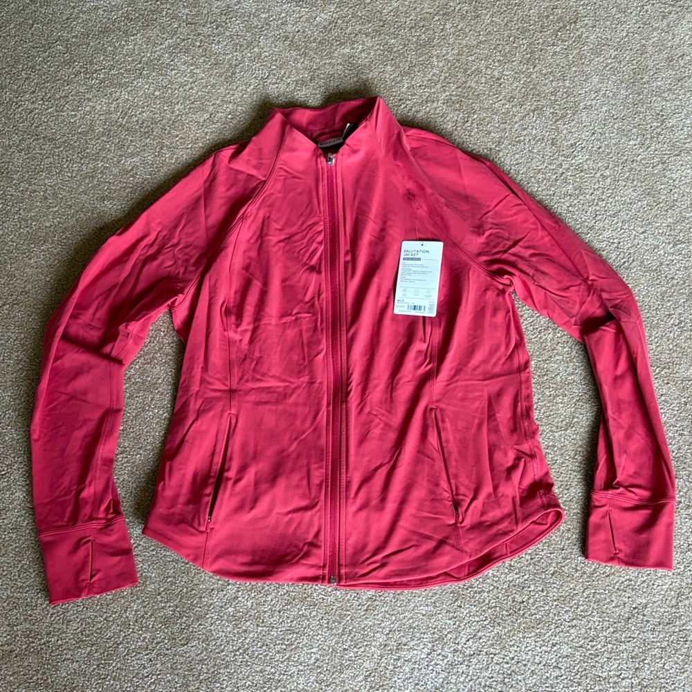 Athleta salutation Women's Jacket XLT XL TALL NWT red pink